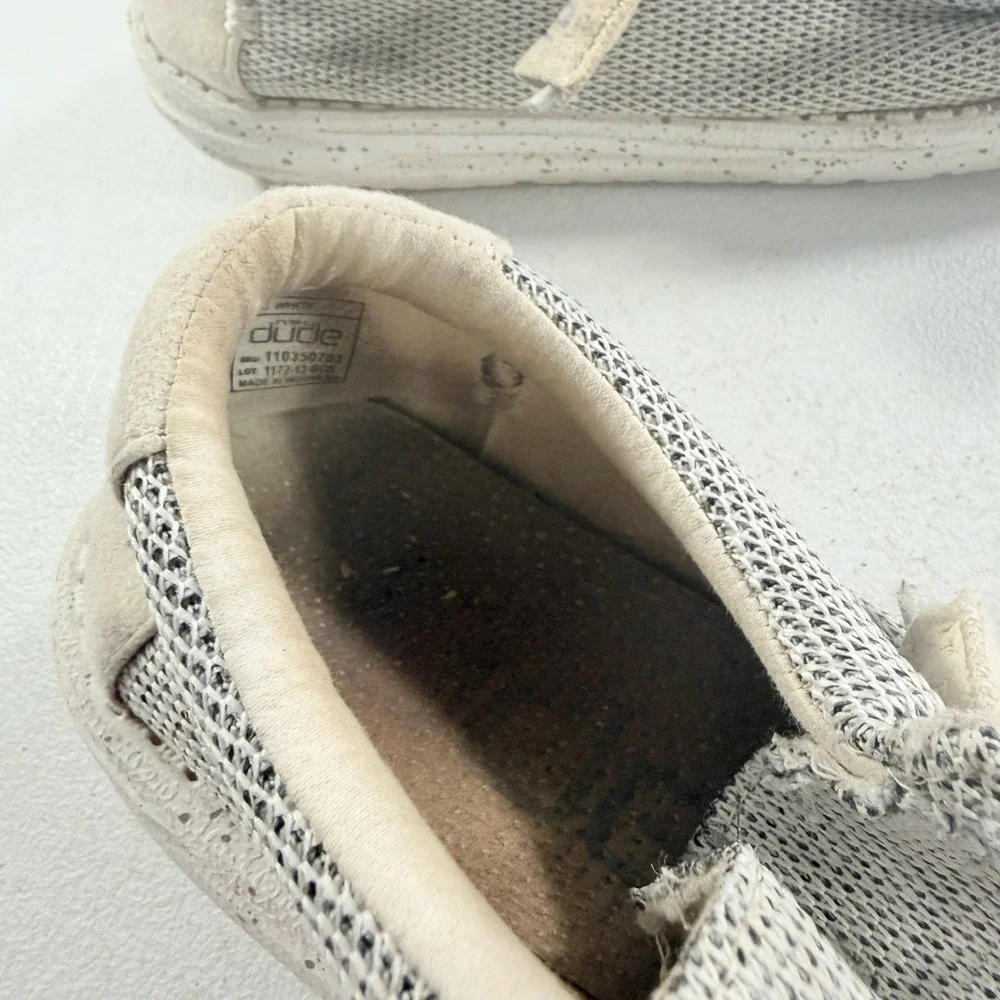 Hey Dude Wally Sox Stone White Men's Casual Loafer Slip On‎ Shoes Size 10